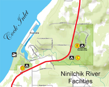 map of Ninilchik River mouth, Alaska
