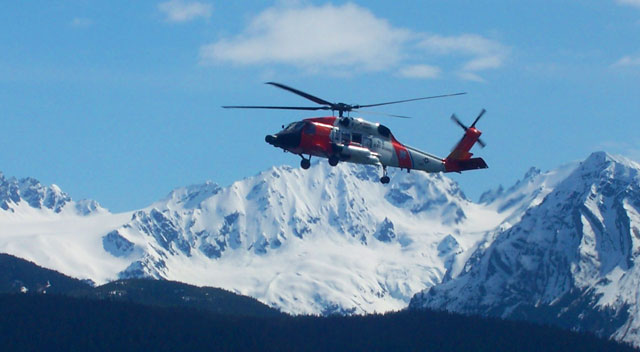 U. S. Coast Guard helicopter in Seward, Alaska