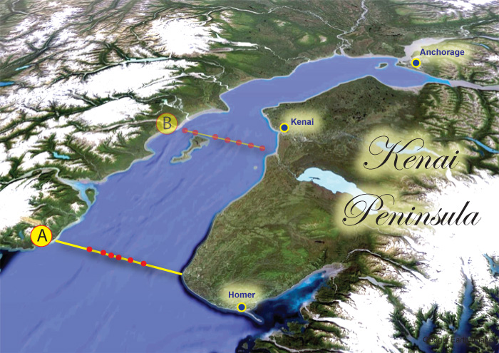 Map of Alaska's Cook Inlet Offshore Test Fishery