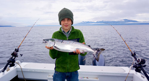 Fishing for coho salmon near Prince of Wales Island, Alaska