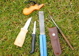 Knives and other skinning tools