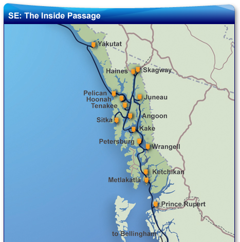 Southeast Alaska Ferry Route