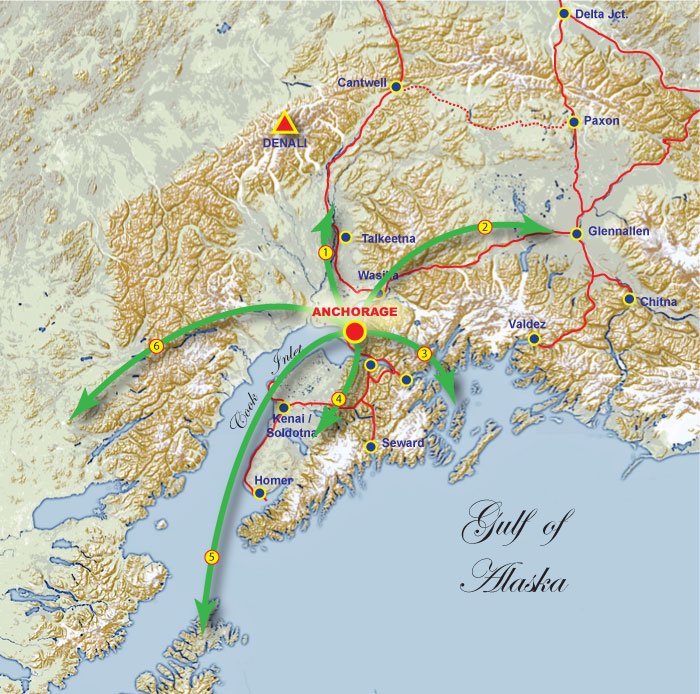 Map of South-central Alaska