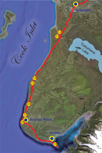 Lower Kenai Peninsula Fishing Hotspots Map