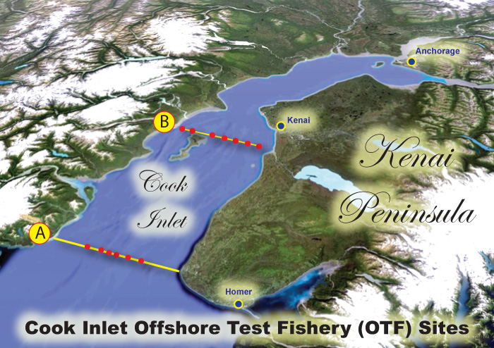 Kenai River Offshore Test Fishery sites