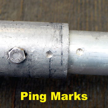 ping marks on adjoining pole sections, Alaska dipnetting equipment