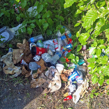 Trash left behind by dipnetters in Alaska