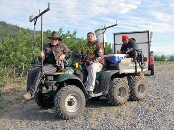 ATV headed up Wood Canyon on Alaska's Copper River