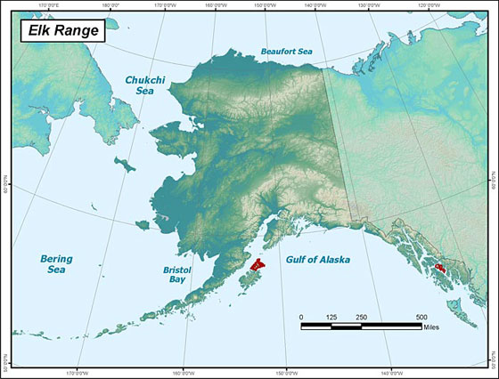 Elk distribution in Alaska (ADF&G map)