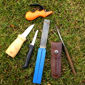 Helle knife and sharpening tools