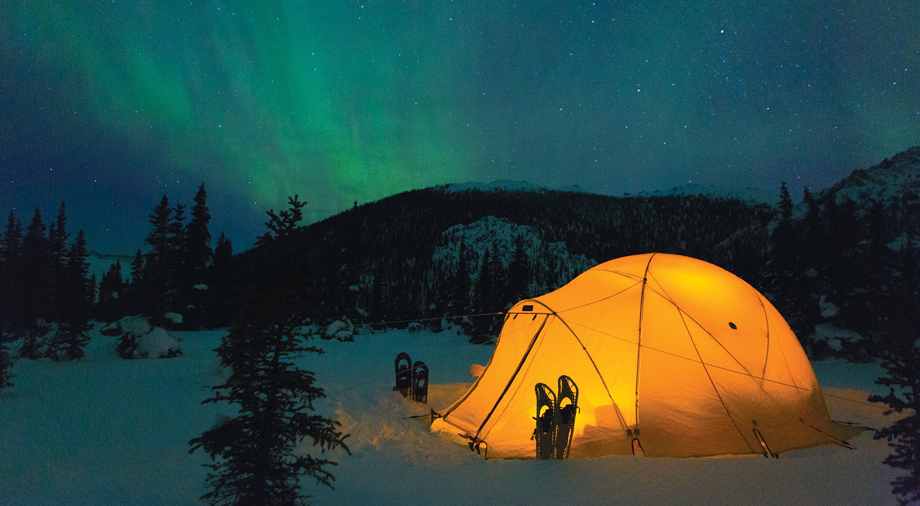 Tent Camping Winter Northern Lights Mile 135 Parks Hwy Ak