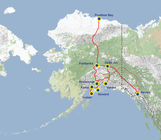 Alaska Road Map