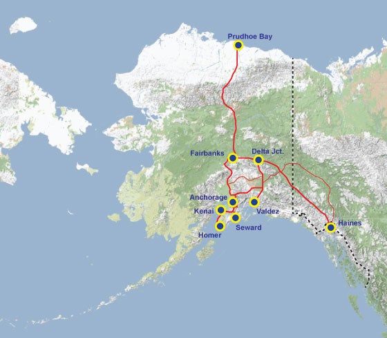 Map Of Alaska Highway System Accessing Alaska | Transportation in Alaska   Alaska Outdoors 